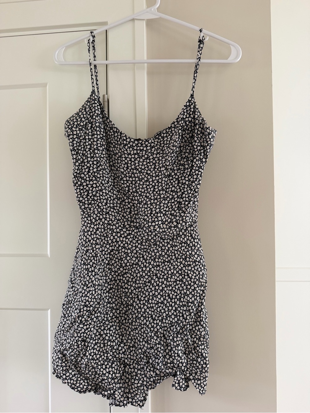 Zara Black and White Floral Cami Mini Dress